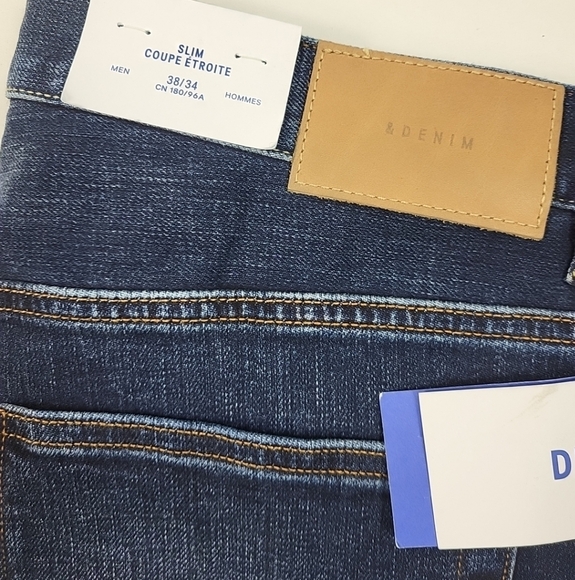 H&M Jeans Mens 38 x 34 Blue Denim Slim-Fit Cotton-Blend Skinny &Denim Stretch - Picture 2 of 7